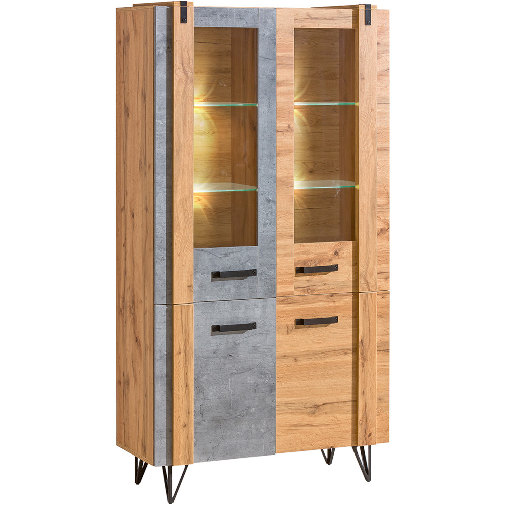 Display Cabinet LOFAN 03 wotan oak / millenium concrete