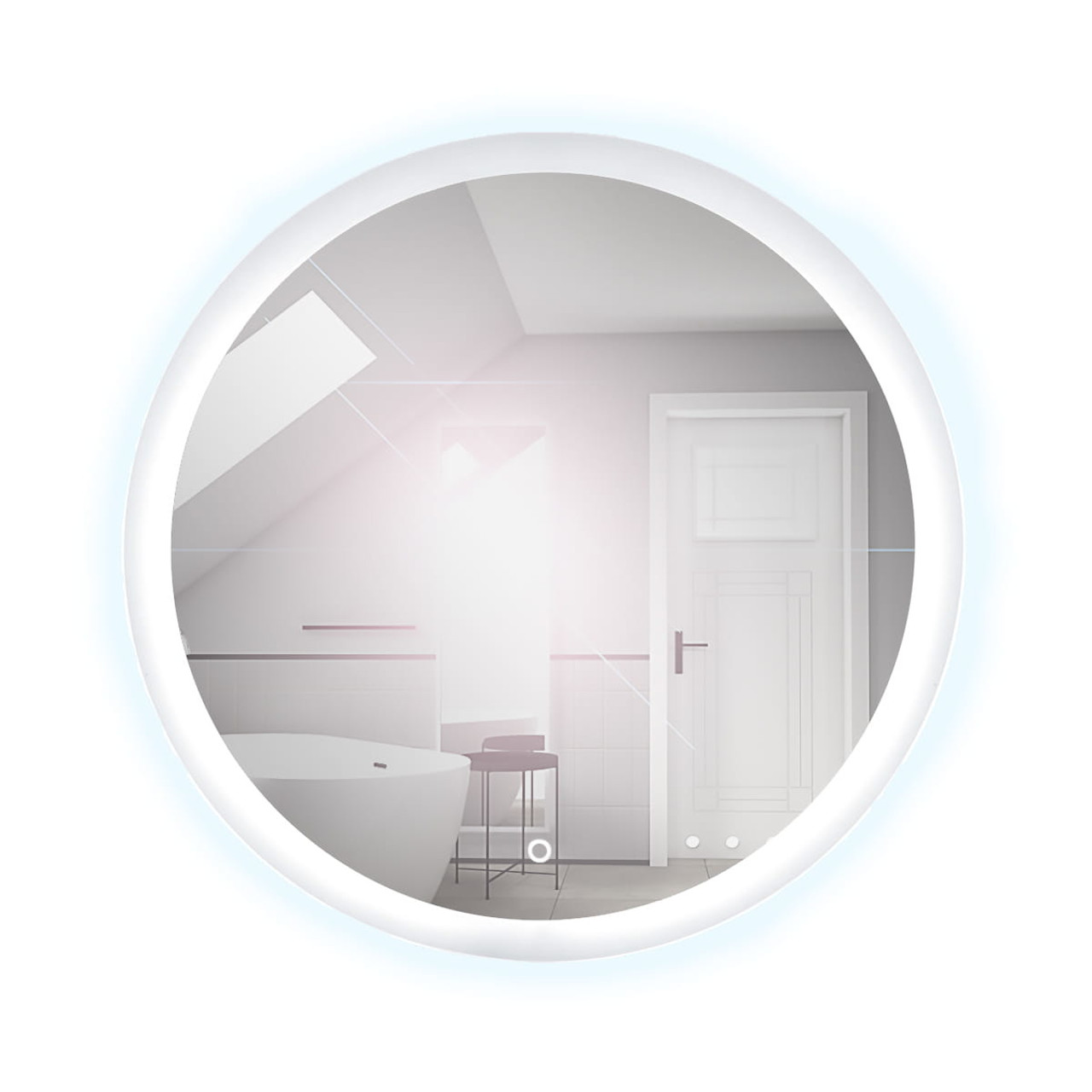 Bathroom Furniture with Mirror SLIDO MAX LED white laminate