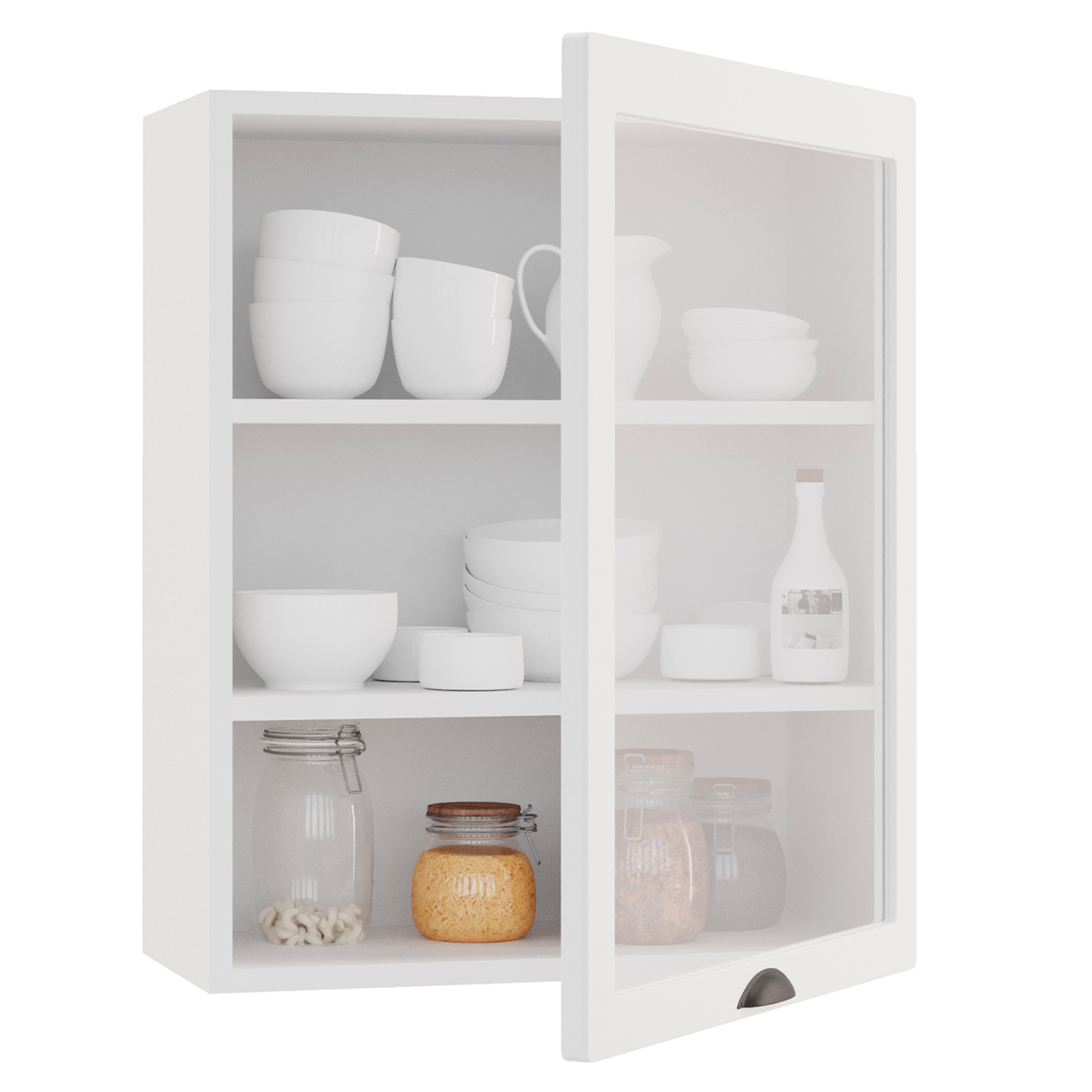 Wall mounted glass cabinet ADELE WS50 P/L white