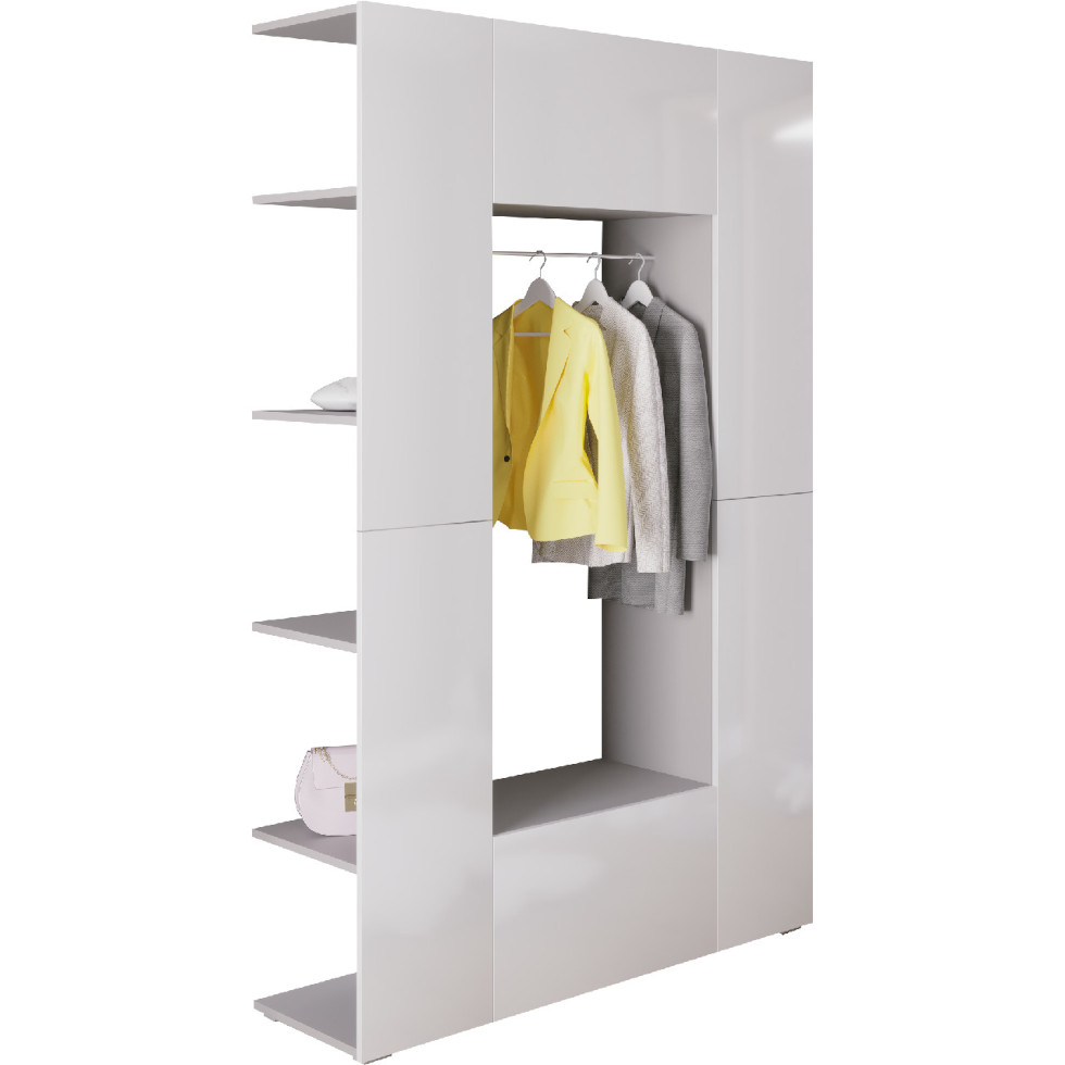 cube wardrobe grey white gloss