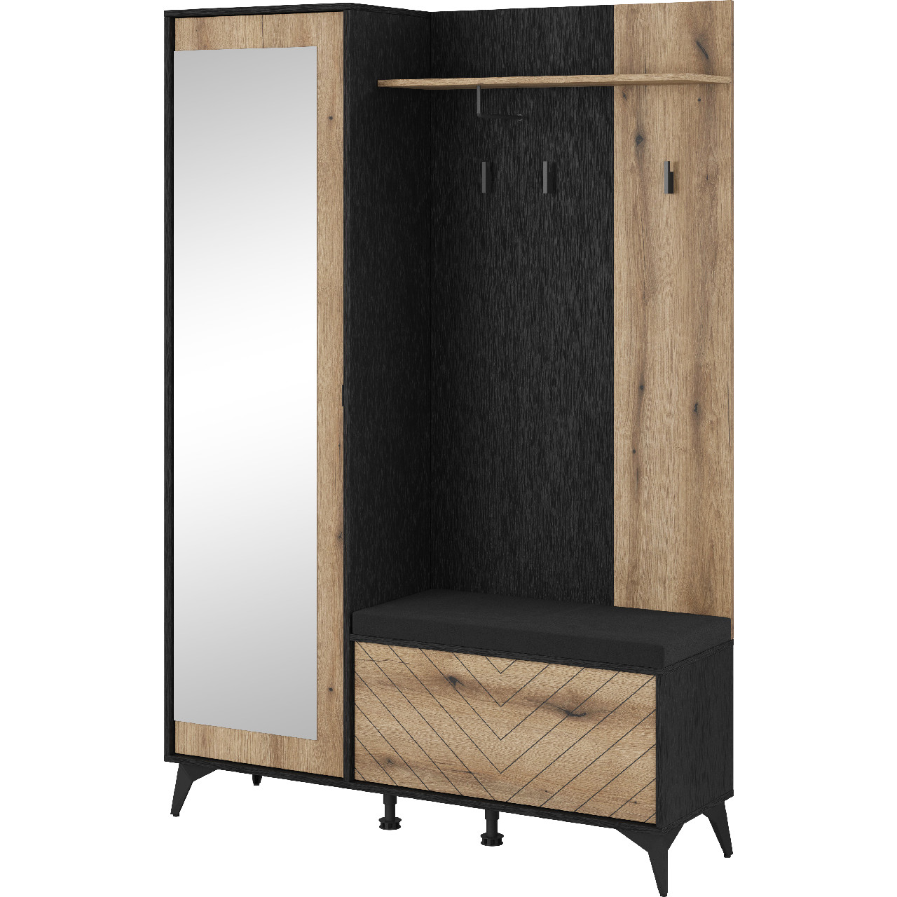 DIAMOND wardrobe black/oak