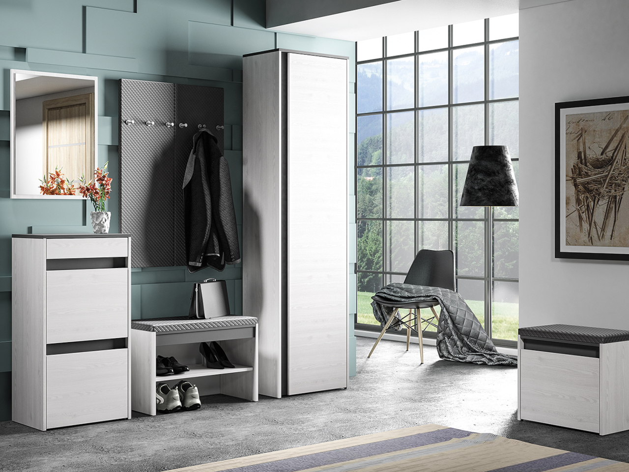 HAGA 1 wardrobe snow pine / anthracite