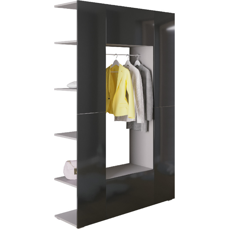 wardrobe furniture cube gray black gloss