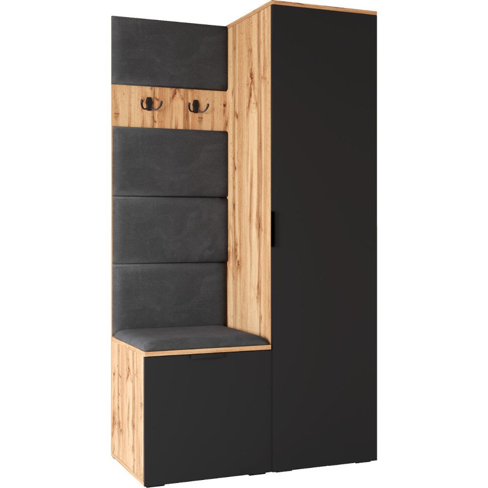 nelli 1 oak wotan wardrobe black left