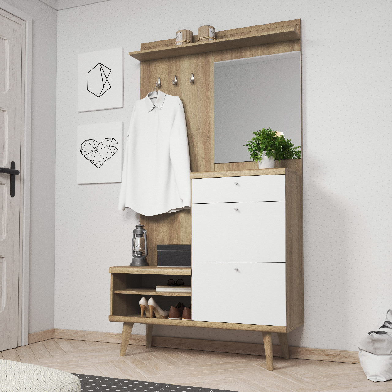 PRIMO 12 wardrobe riviera oak/white