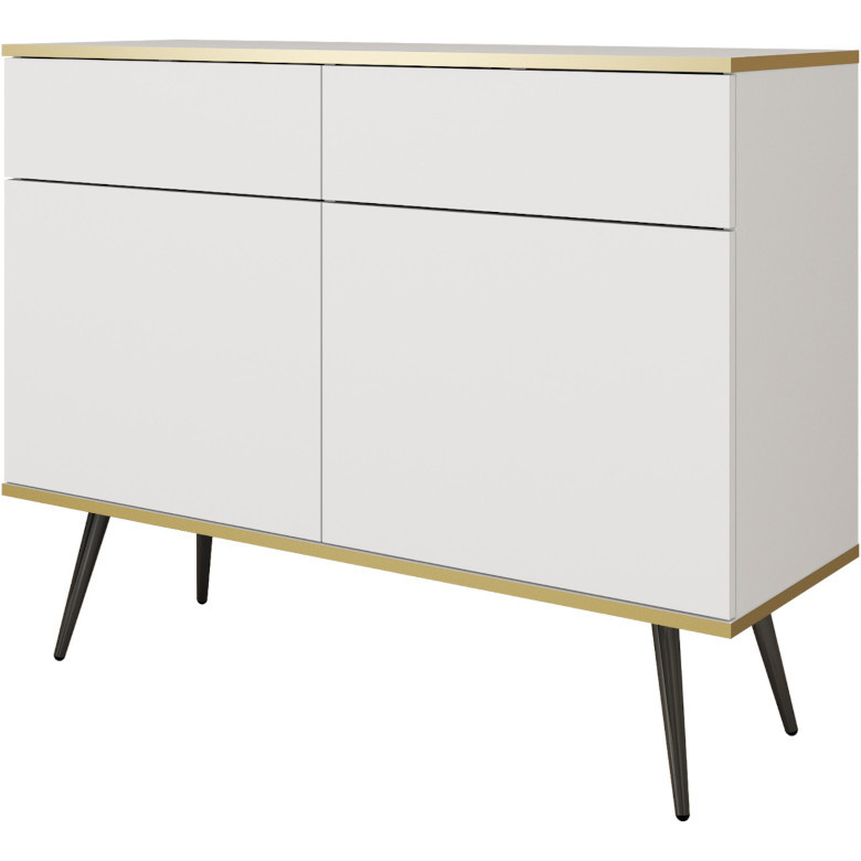 ara ksz107 chest of drawers white black