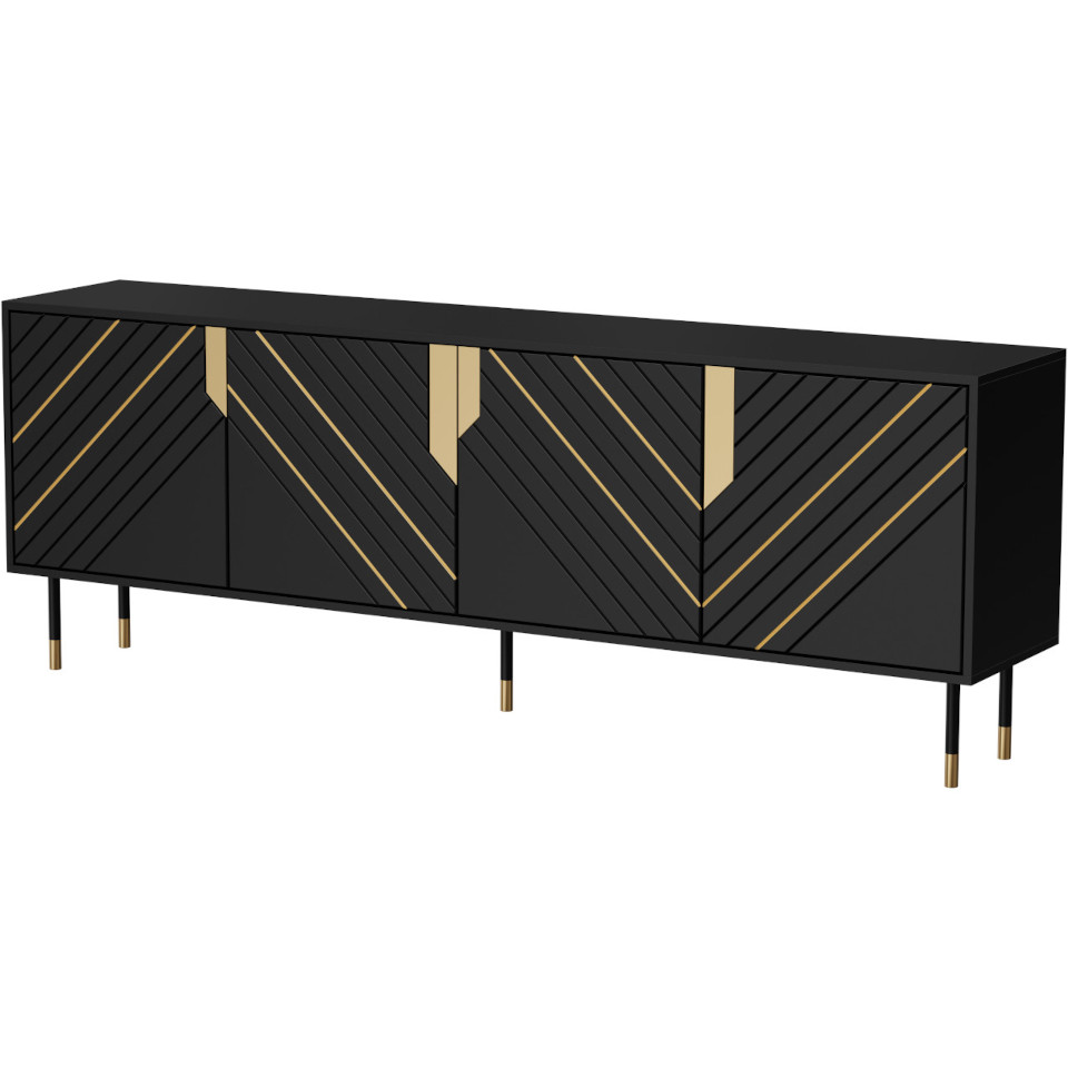 Fiji 200 4d chest of drawers, black and gold