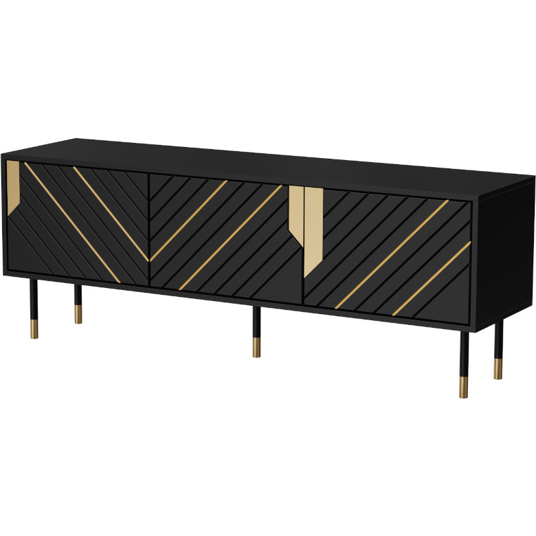 fuji 150 3d tv cabinet black gold