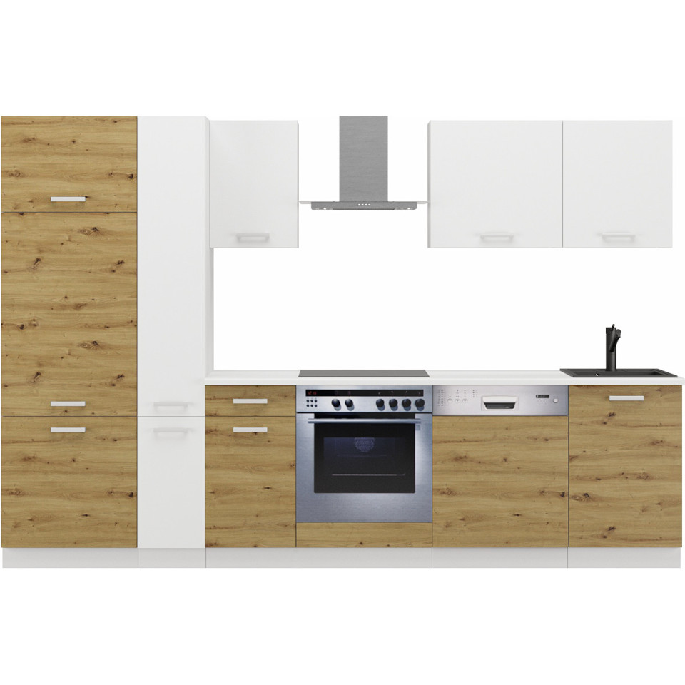 kitchen 300 tonic white artisan oak
