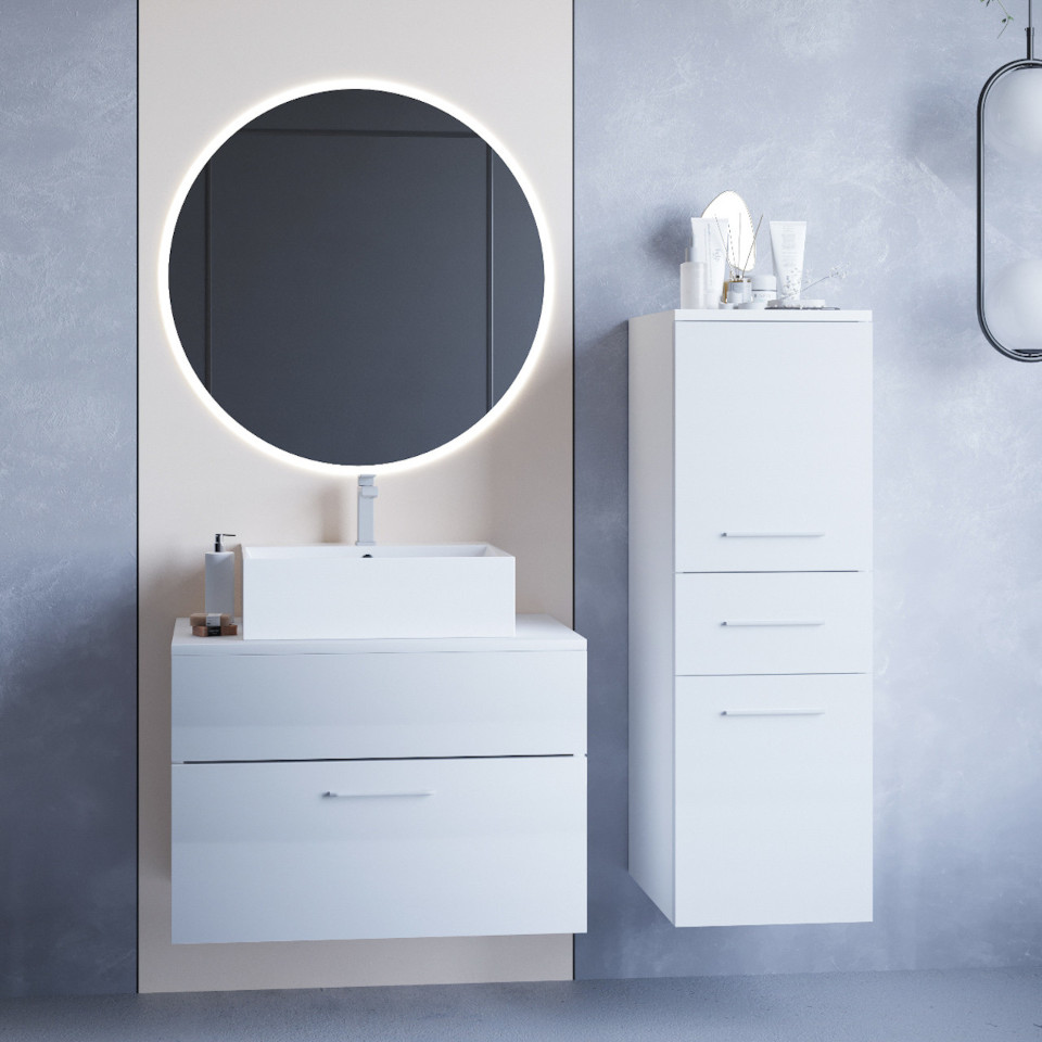 bathroom busto led white gloss