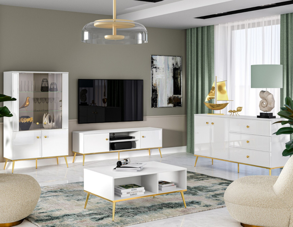 Golden 1 living room furniture, white gloss