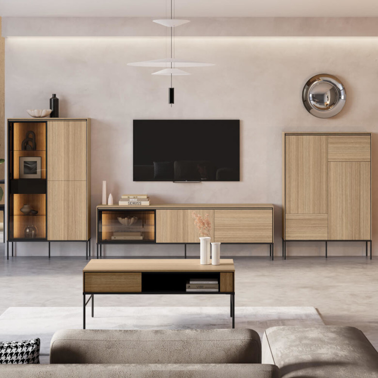visso 1 linear oak living room furniture