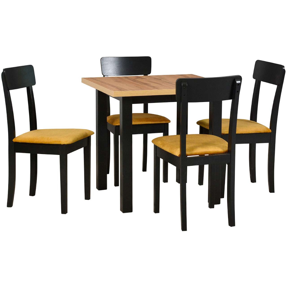 ds6 wotan table laminate black dk44 chairs
