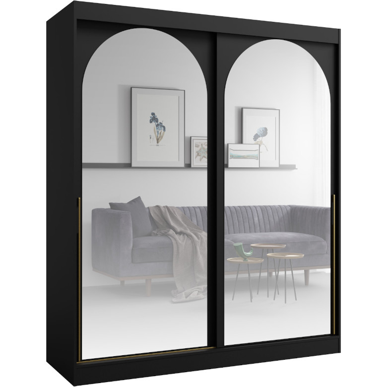 180 Mogi sliding wardrobe, black and gold