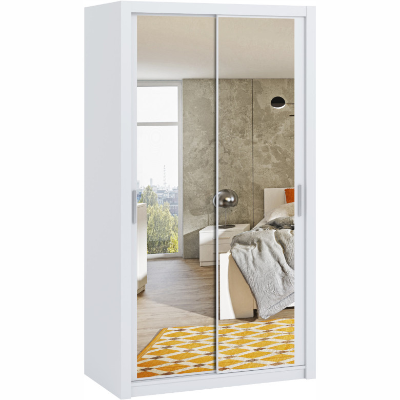 sliding wardrobe with mirror 120 boney bo 7 white