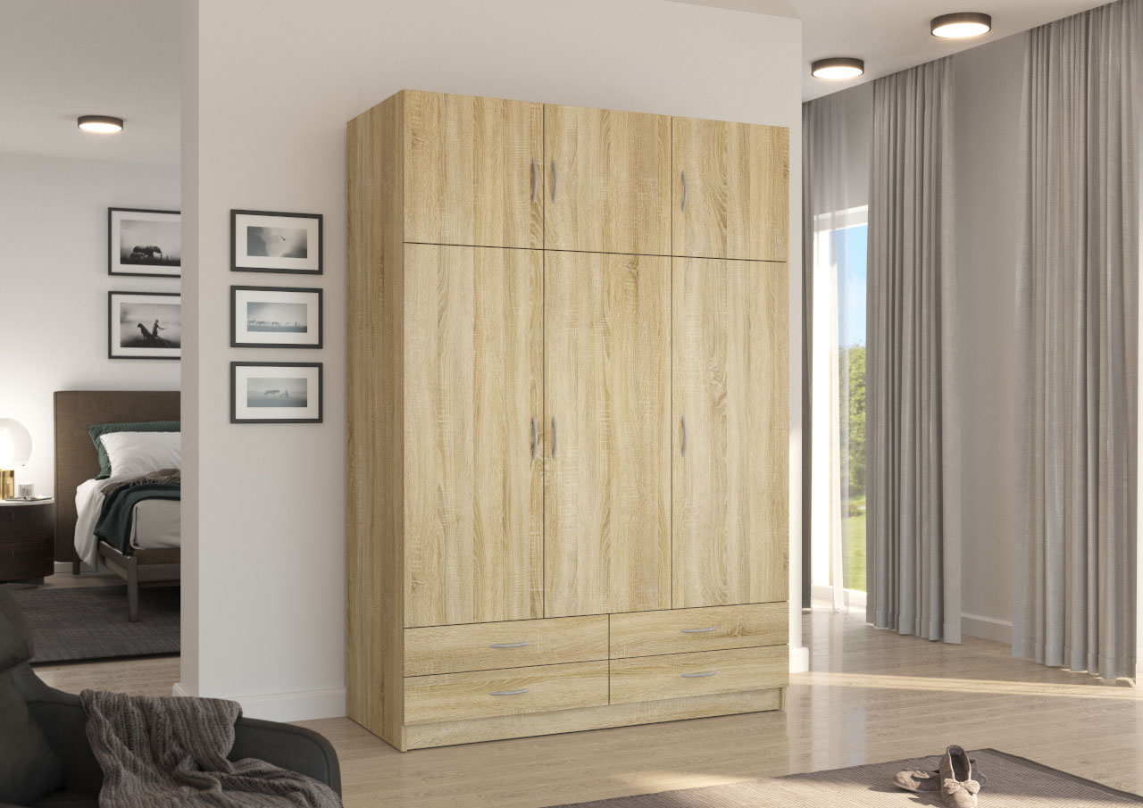 Wardrobe with drawers STEVI sonoma oak