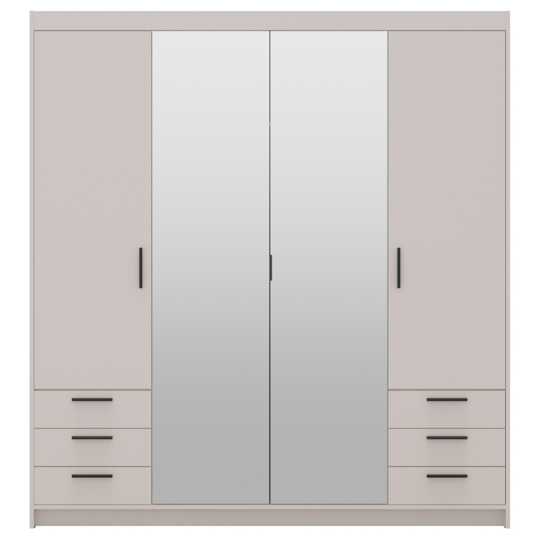 Eleni 4d6s mirrored wardrobe, sand-free