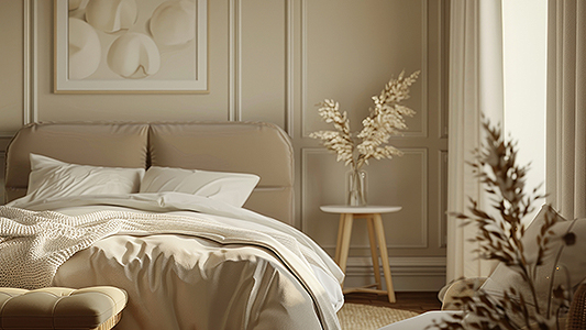 Beige bedroom - arrangements full of warmth and harmony