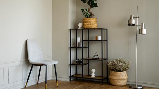 What kind of shelf for an industrial-style living room?