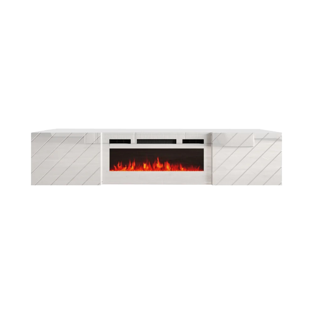 TV Cabinet LUXE EF White Fireplace White Furnitop Shop   Cama Rtv Luxe B B 2 