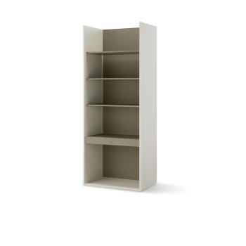 Wide bookcase with lighting champagne/eucalyptus WOOW WO04