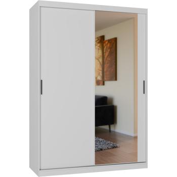 Sliding wardrobe with mirror VALTURA 150cm white matt